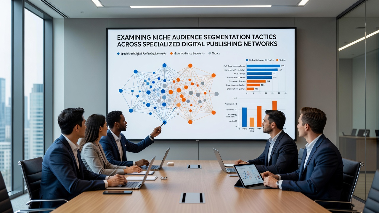 Data visualization charts showing audience segments across specialized publishing platforms